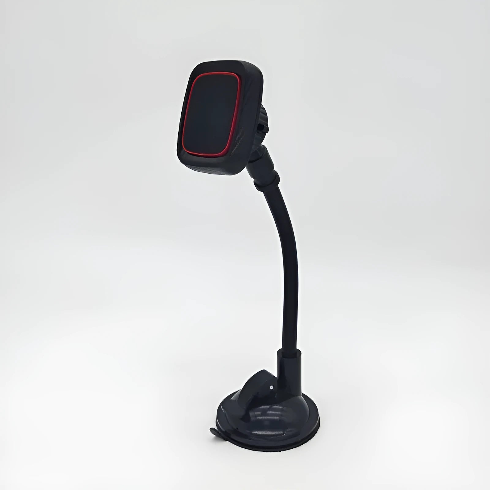 Black car air vent phone holder with long brush mounting mechanism for dashboard placement