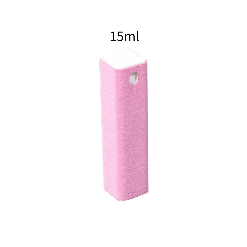 15ml square tube phone screen cleaner spray bottle with protective case in blue, grey, light blue, orange, pink or purple