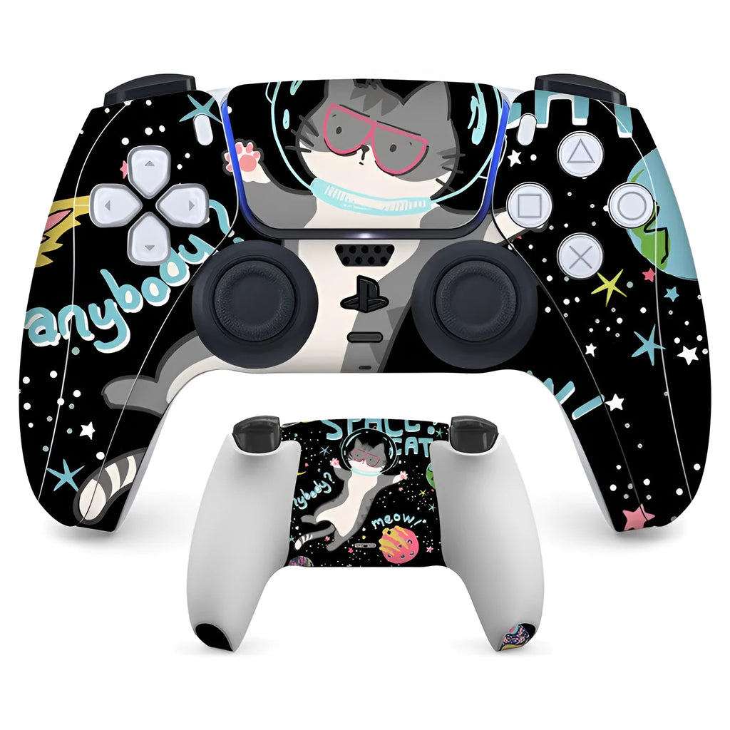 PS5 controller protection stickers with micro-frosted PVC finish in various style designs