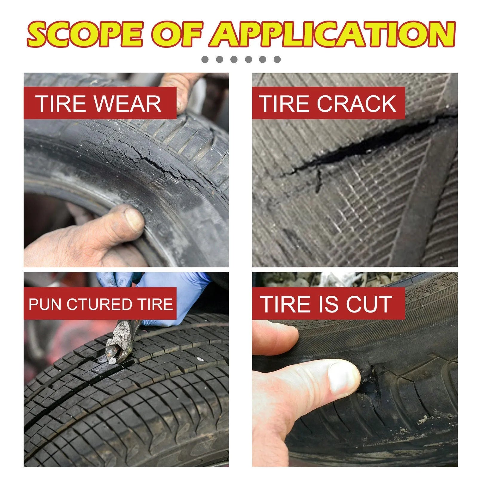 30ml car tyre repair adhesive bottle for sealing punctures and cracks