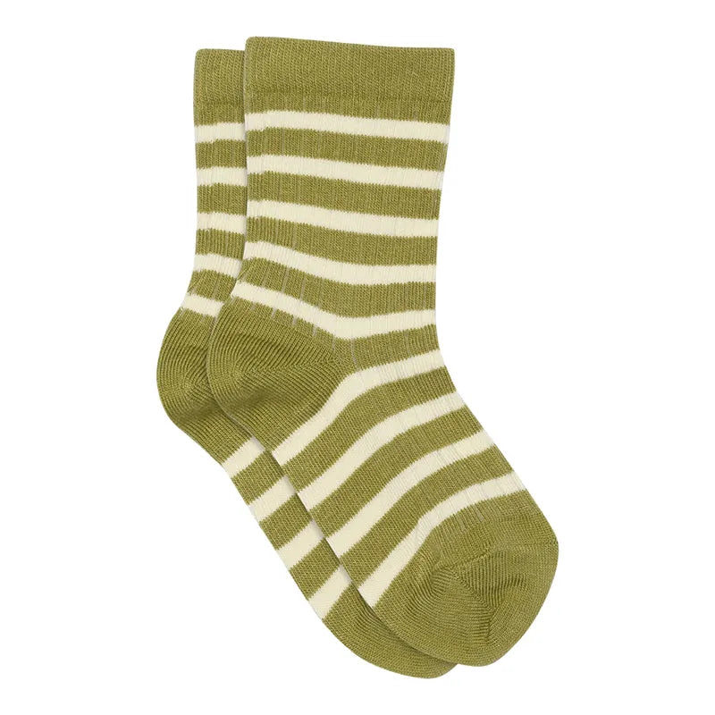 Children's striped mid-calf cotton ankle socks in blue pinstripe colour for boys and girls
