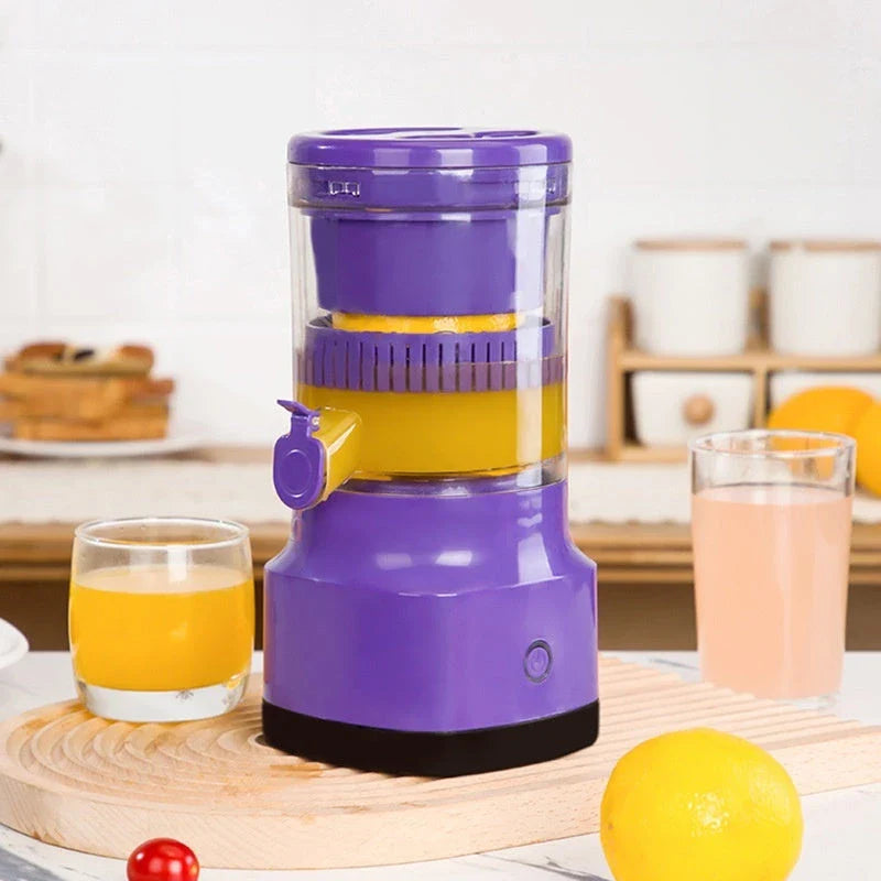 Rechargeable electric citrus juicer for squeezing lemons, limes, oranges, and other citrus fruits