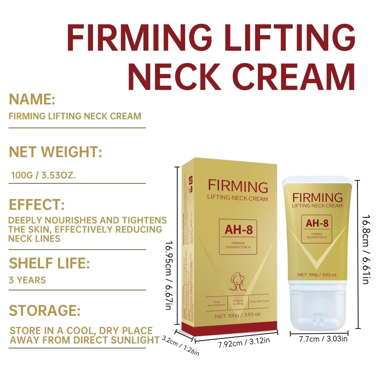 Neck Firming Roller Cream with roller applicator for easy application and deep nourishment