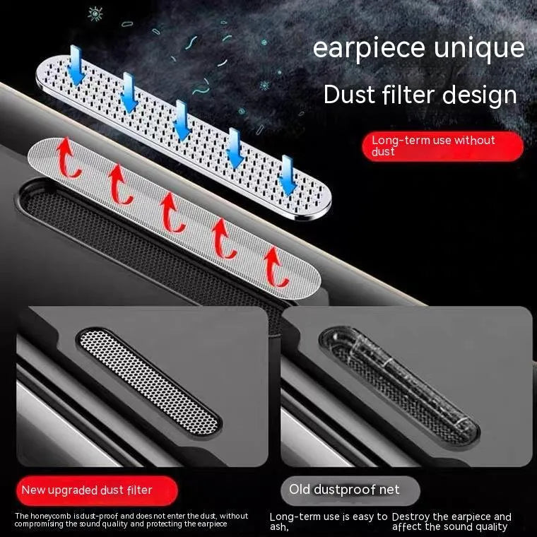 Privacy tempered glass screen protector with dustproof net for iPhone, showing anti-peeping, blue light, and standard variants.