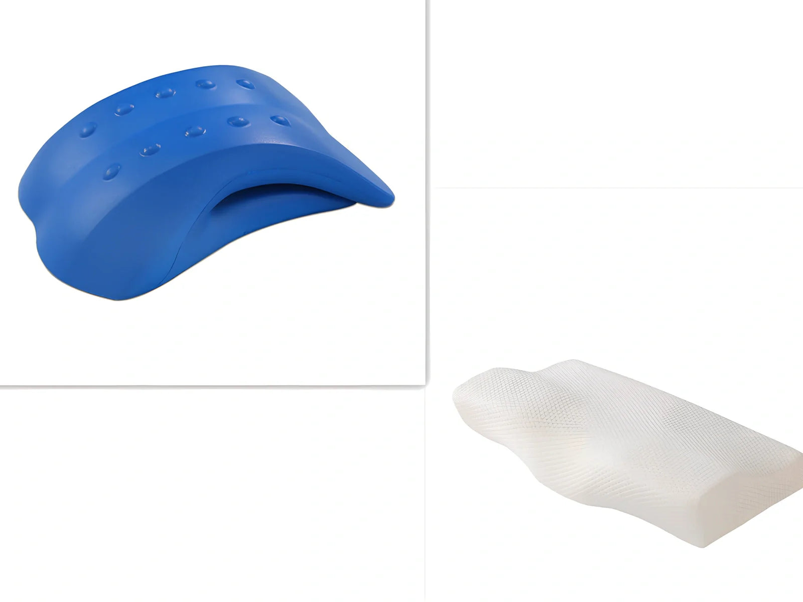 Contoured memory foam cervical pillow in diamond grid gray, 50x30cm size with 6cm neck support contour and polyester lining