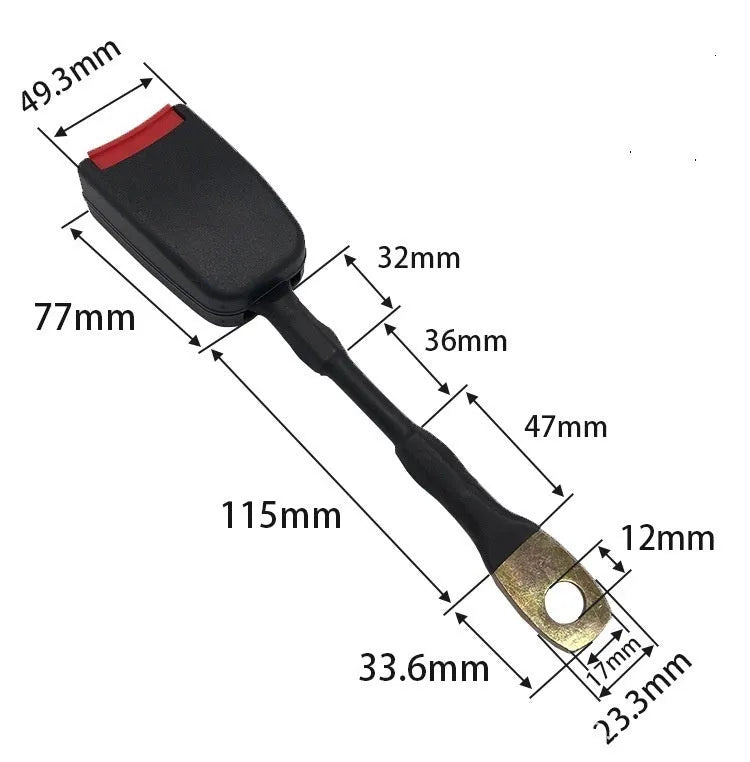 20cm steel wire car seat belt buckle socket for 21cm width vehicle connections