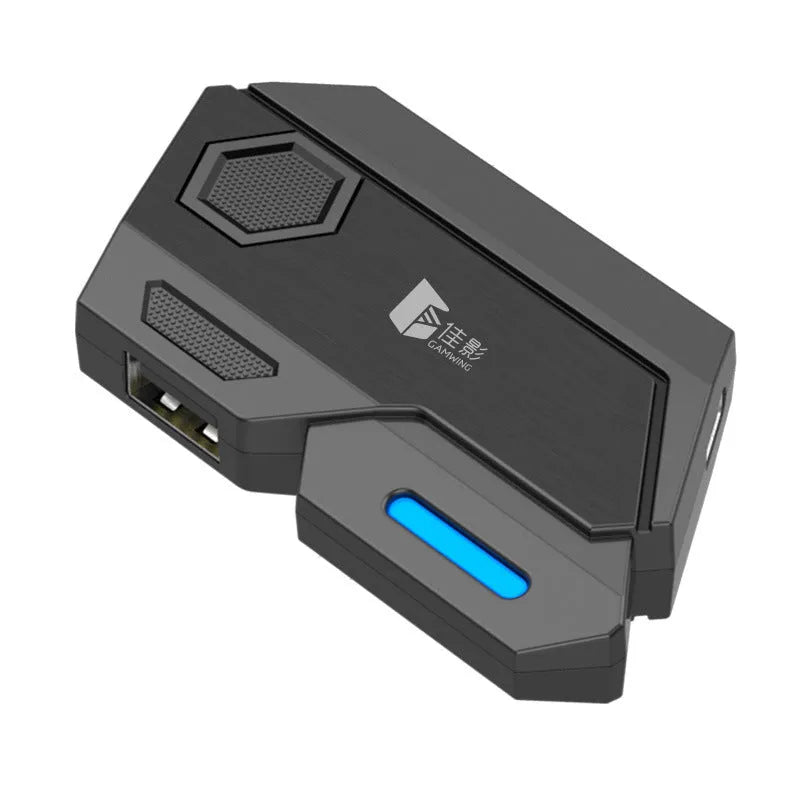 Gaming keyboard and mouse converter for mobile phones with USB cable and ABS case.