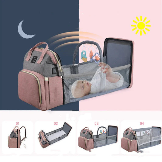 New Mummy Baby Crib Backpack in various colours with insulated milk storage compartment