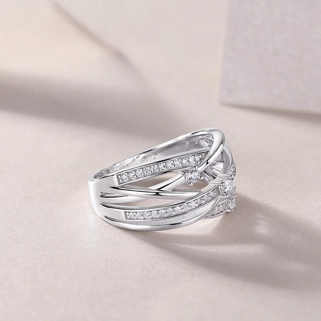 Diamond Shining moissanite wedding ring S925 silver platinum plated with GRA certificate in gift box