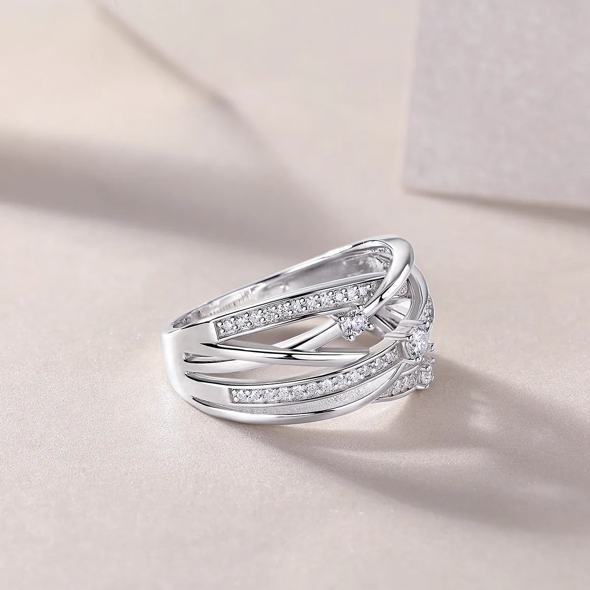 Diamond Shining moissanite wedding ring S925 silver platinum plated with GRA certificate in gift box
