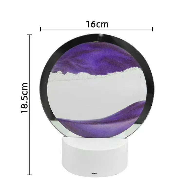 Creative decompression quicksand painting small night lamp USB powered in blue colour