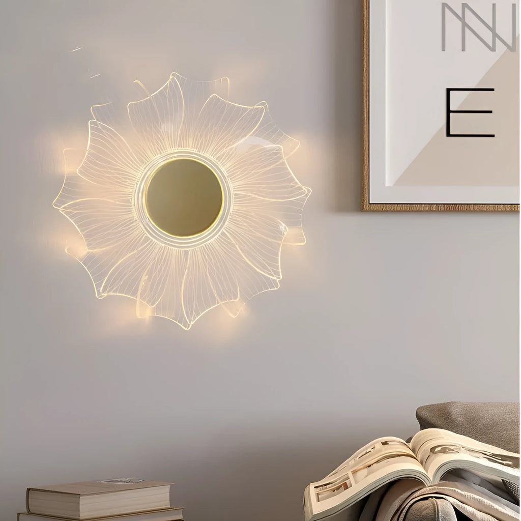 Petal acrylic LED wall lamp with trichromatic dimming, windmill colour, 175x175 mm, for modern home decor