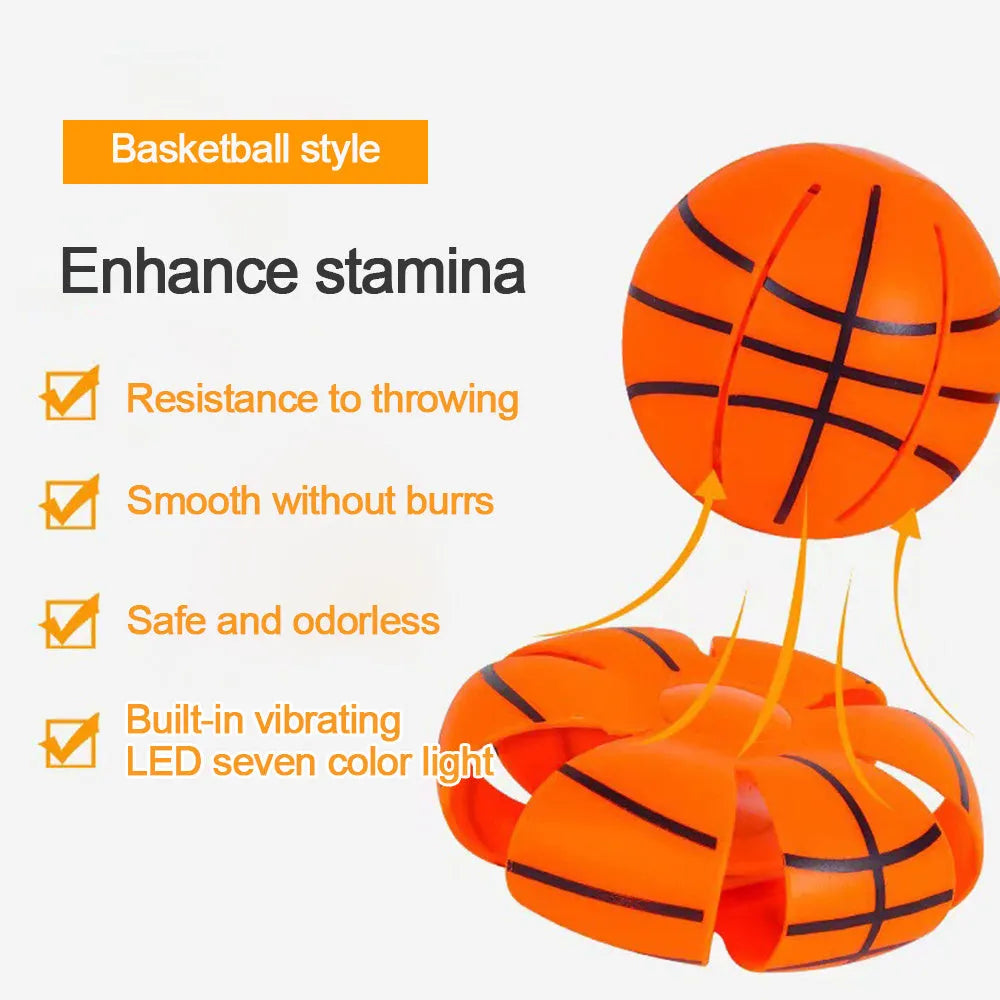 Interactive transformable dog toy showing ball and flying disc states with glowing element