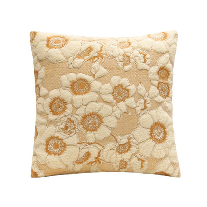 French vintage pillow cover with sunflower design, 100% cotton, available in 45x45cm and 30x50cm sizes