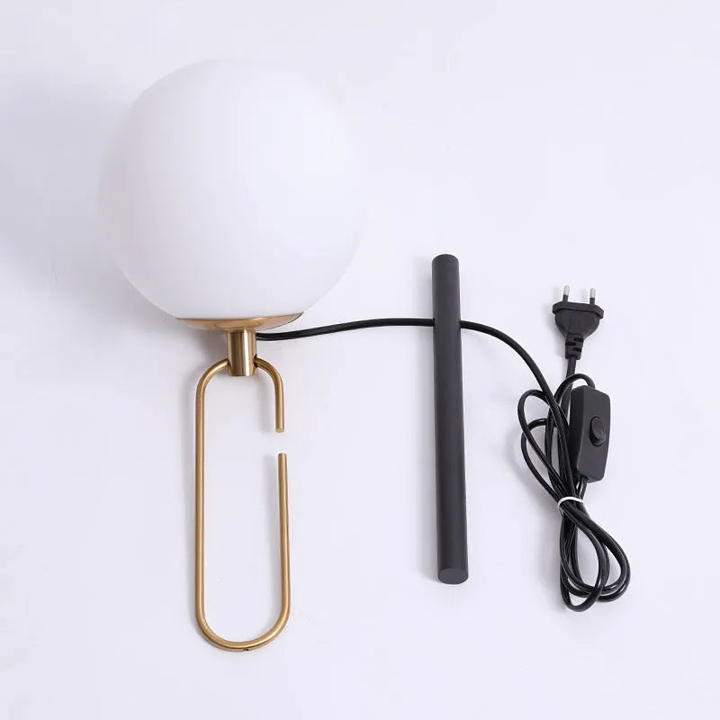 Nordic style glass wall lamp with adjustable white, warm, and neutral light colours
