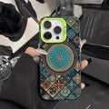 Hard PC phone case with ethnic pattern matte finish in silver colour for iPhone