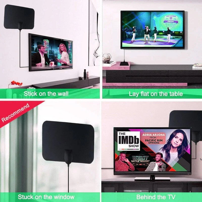 Mini HDTV indoor antenna for European and American digital TV with black box packaging