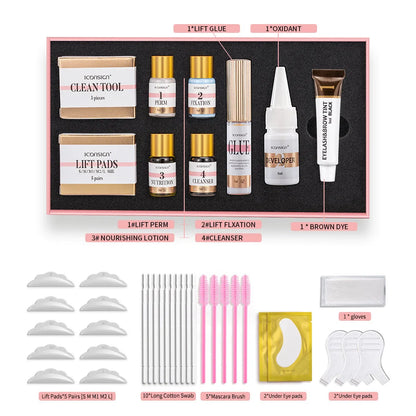 ICONSIGN Lash Lift and Eyebrow Dye Tint Kit with tools and solutions for DIY beauty enhancement