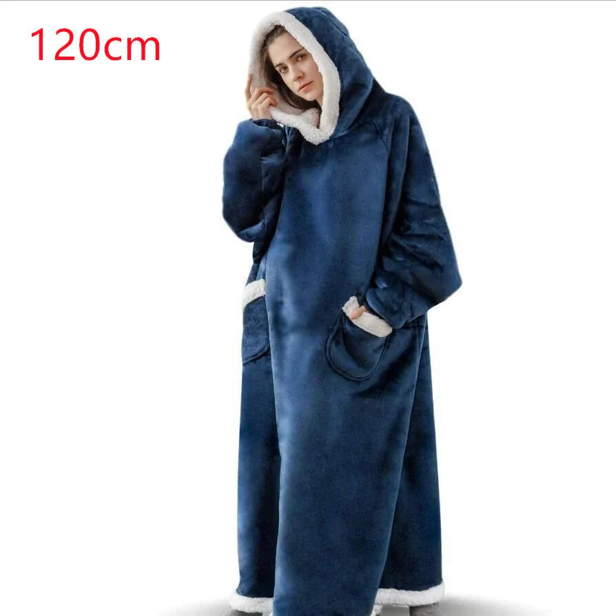 Cozy TV Hoodie Blanket in Variety of Colors - Plush Polyester Pullover with Front Pockets for Relaxation and Comfort