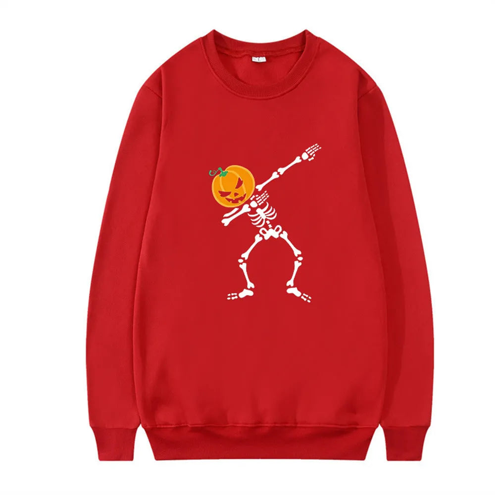 Women's printed long sleeve crew neck top in a cotton blend fabric, shown in one of five colour options.