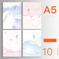 Set of 10 thread-bound A5 notebooks with kraft paper covers showing bear and sakura designs