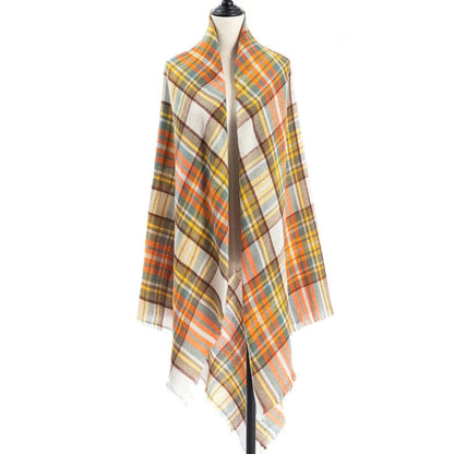 Women's double-sided Qicaigei scarf shawl in imitation cashmere, 140x140cm