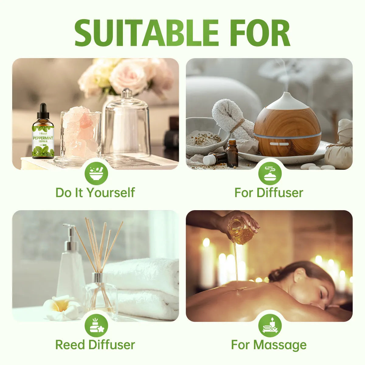 Lavender body massage oil in 30ml bottle with moisturising and nourishing formula for all skin types