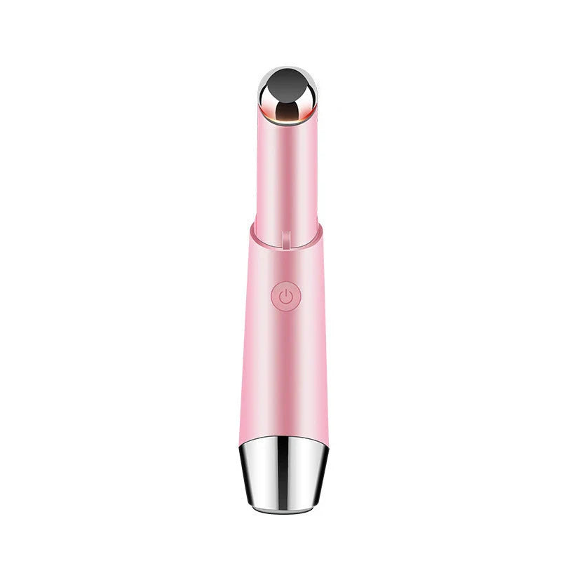 Portable eye massager with vibration and heat therapy to reduce wrinkles, dark circles, and puffiness around the eyes