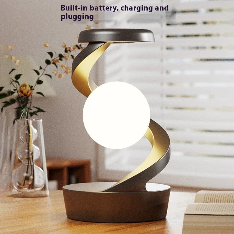 Rotating Moon Lamp with Wireless Charging - Adjustable Desk Lamp for Home and Office Decor