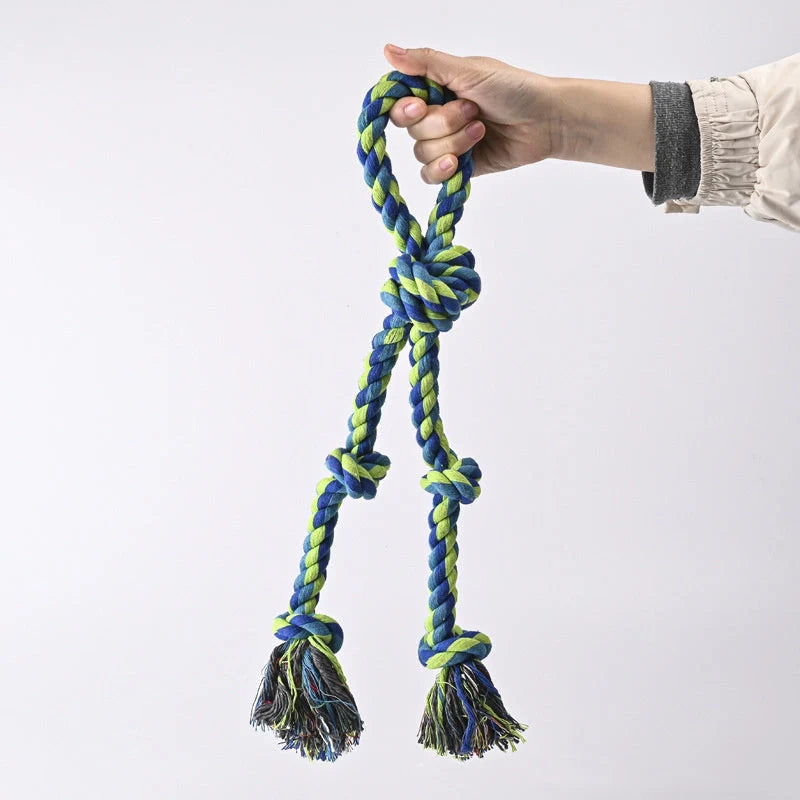 Heavy-duty cotton rope dog toys for large breeds with dental health benefits