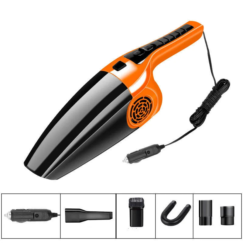 Black and orange Hypa car vacuum cleaner with cigarette lighter plug for 12V sockets