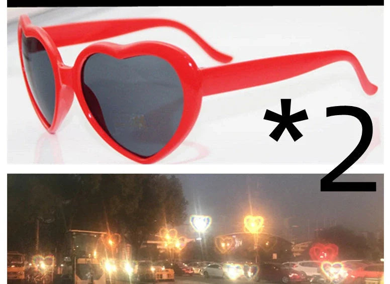 Night Lights Change Love Special Effects Glasses with heart-shaped light transformation