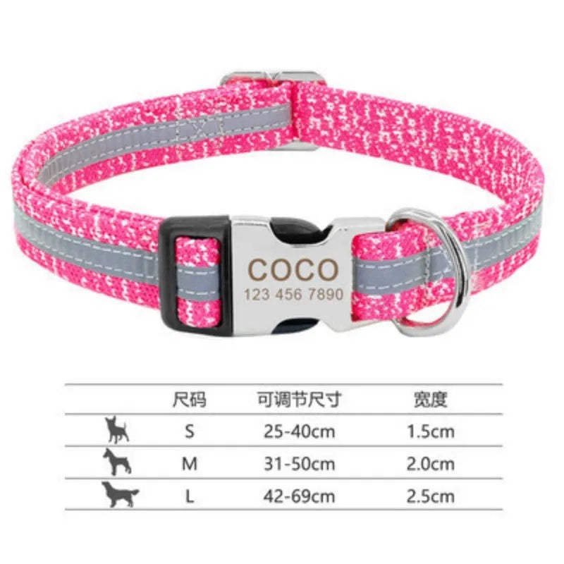 Adjustable polypropylene dog collar with plastic buckle in three colour options