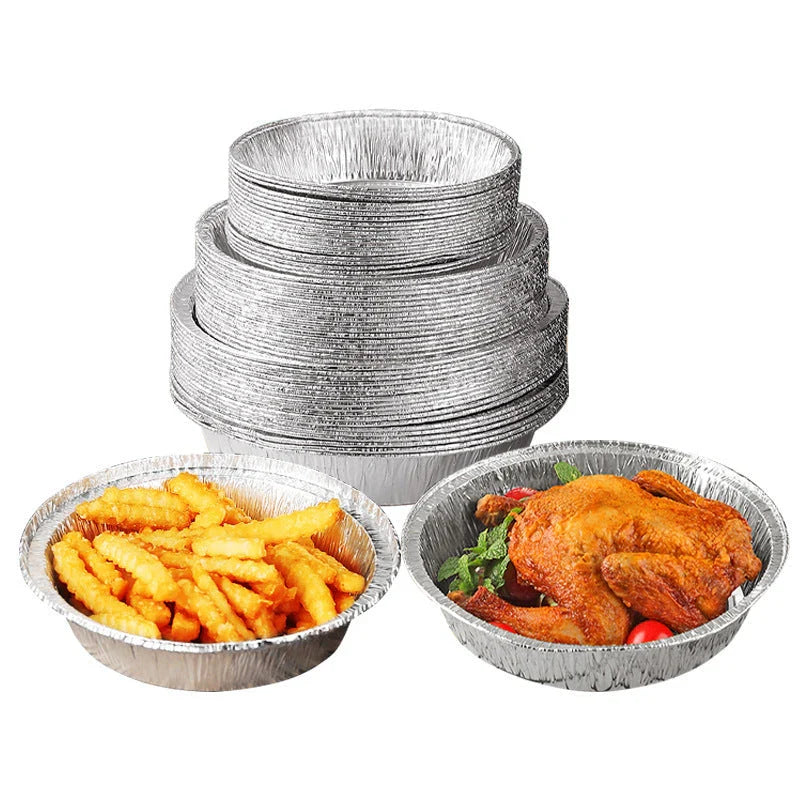 Premium disposable aluminum foil liners in various sizes, ideal for air fryers, ovens, and other cookware