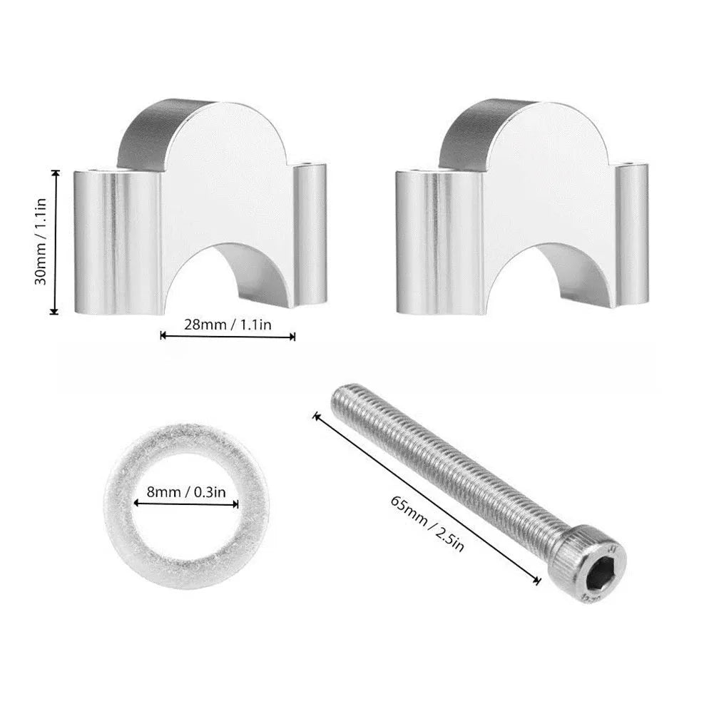 Motorcycle lifting code made from CNC aluminium alloy, available in black or silver, 22mm or 28mm diameter