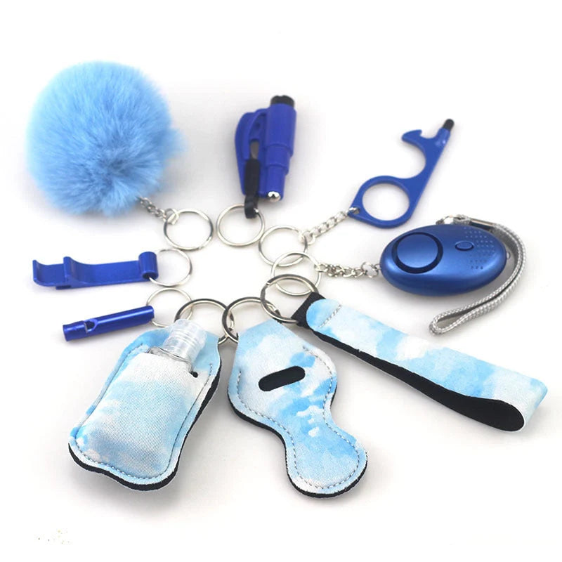 Keychain accessory bottles in various colours, made from durable artificial leather