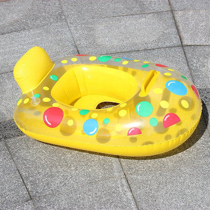 Inflatable baby swimming ring with cartoon design for safe water play