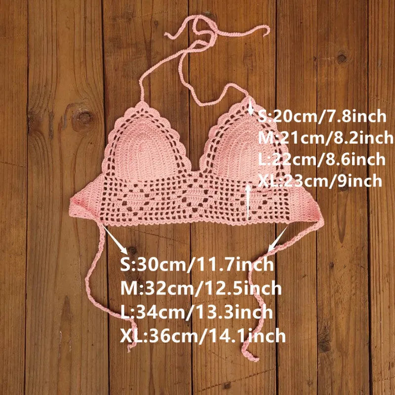 Women's backless acrylic bikini swimsuit top for running in various colours