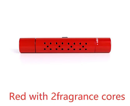 Silver aluminium alloy car vent clip-on air freshener, 83x13mm size, 46g, with replaceable fragrance cores