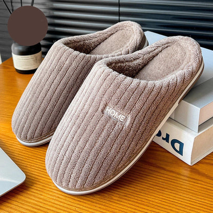 Cozy plush slippers with soft lining and non-slip outsole for indoor and light outdoor use