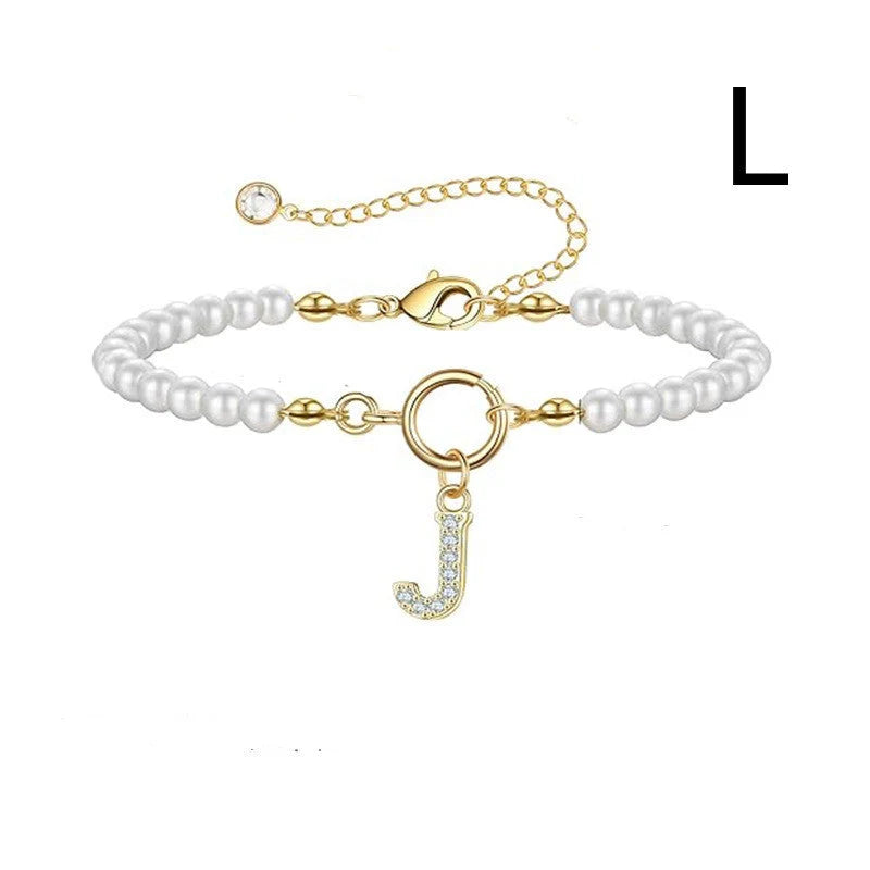 2024 personalised initial pearl bracelet for women with toggle clasp