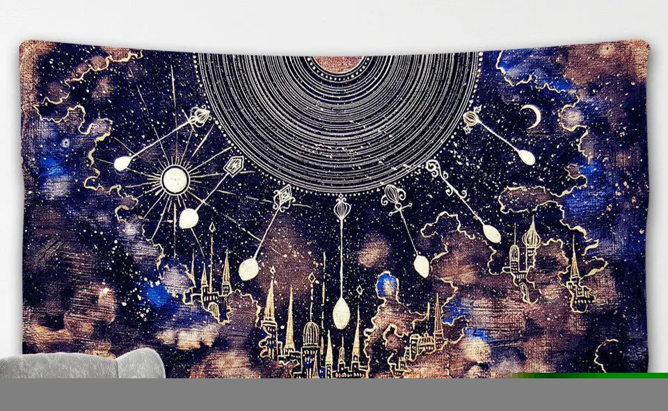 Nordic style polyester tapestry background cloth for bedroom wall decor.