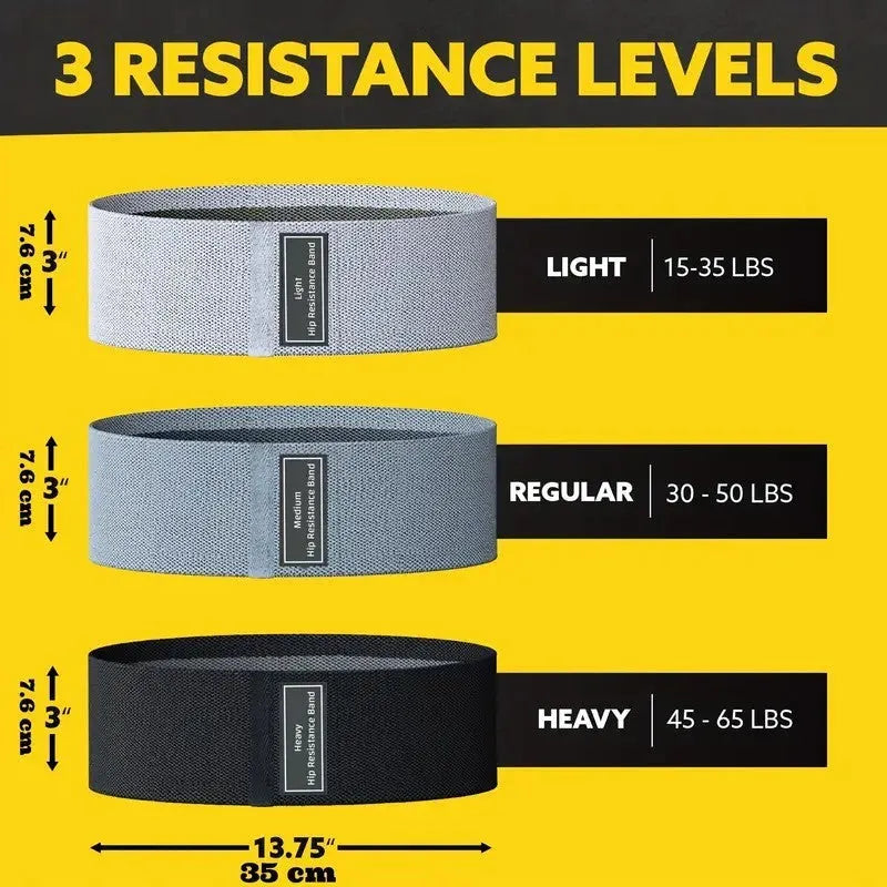 Cloth-covered nylon resistance band in light gray on a gym floor
