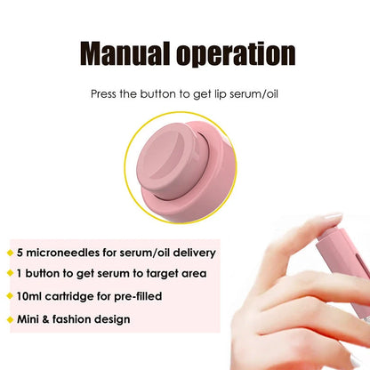 3-in-1 Lip and Beard Care Roller with microneedle technology for enhanced serum application