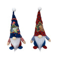 Two matching faceless baby doll Rudolf Christmas ornaments made from red and white polyester cloth