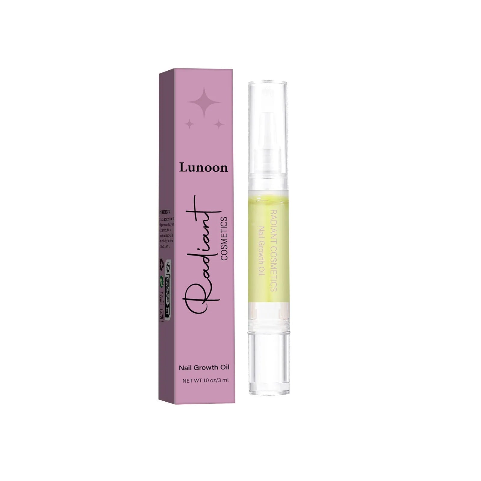 Small 3ml bottle of clear nail growth and cuticle moisturising treatment oil.