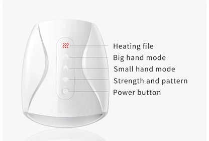 Electric mouse hand massage instrument with heating function, white colour, compact size 24x13cm