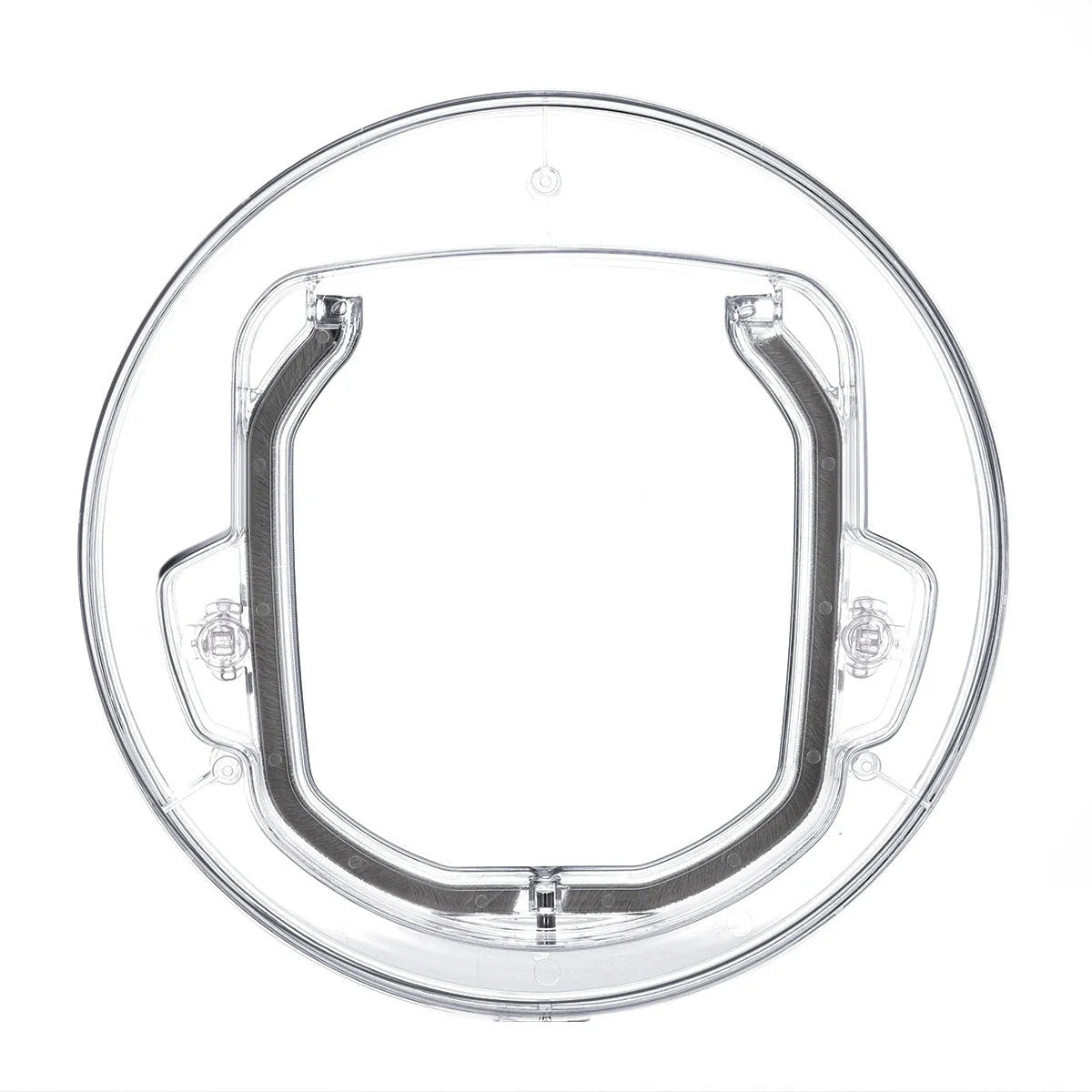 Round transparent pet door for cats and small dogs with 4-way lock