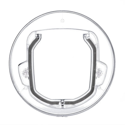 Round transparent pet door for cats and small dogs with 4-way lock