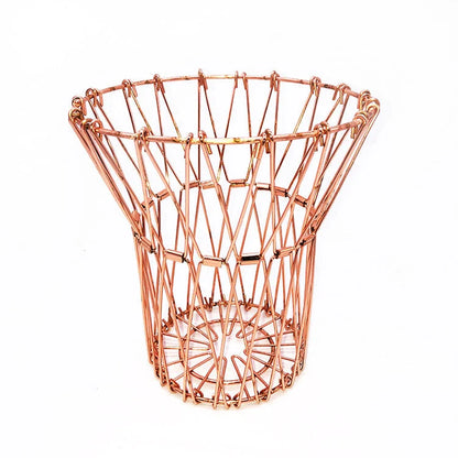 Stainless steel foldable fruit tray with Nordic design and copper finish